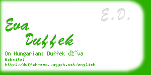 eva duffek business card